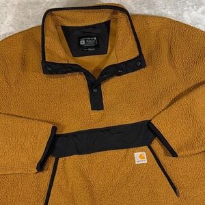 Carhartt Relaxed Fit Kangaroo Pocket Sherpa Fleece Pullover | Brown | XL